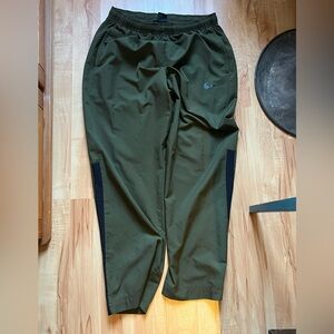 Nike Olive Green Joggers with Black Accents